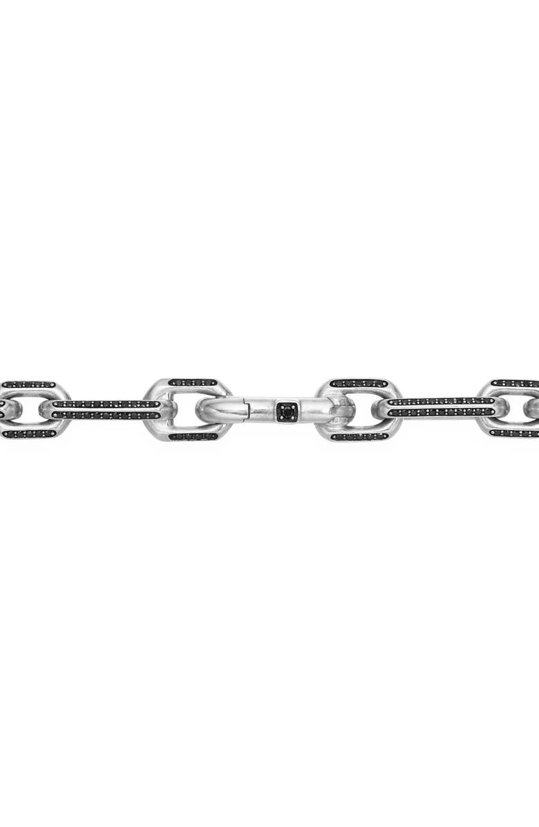 David Yurman Men's Elongated Open Link Chain Necklace with Pavé Black Diamonds, Alternate, color, 