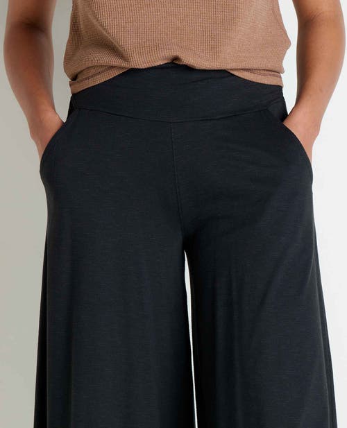 Toad And Co Toad & Co Chaka Culotte Pants Women's Black Elasticized Waist Wide-leg Red189 In Black