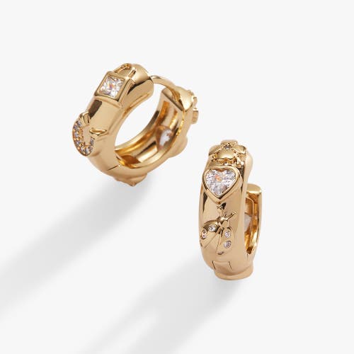 Alex And Ani Love Luck Huggie Earrings In Gold