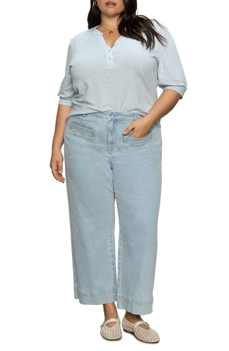 Sanctuary Mixed Media Organic Cotton Blend Henley, Alternate, color, 