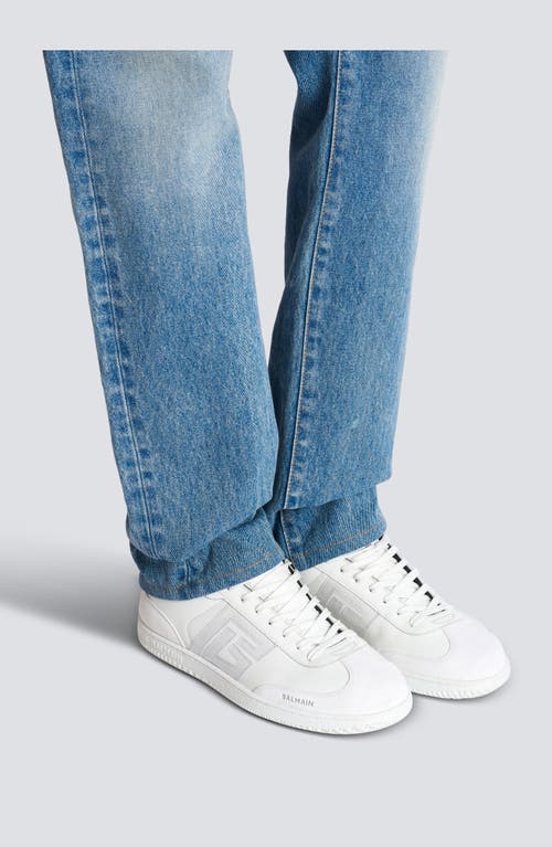 Balmain Round Toe Low-top Sneakers With Rubber Sole In White