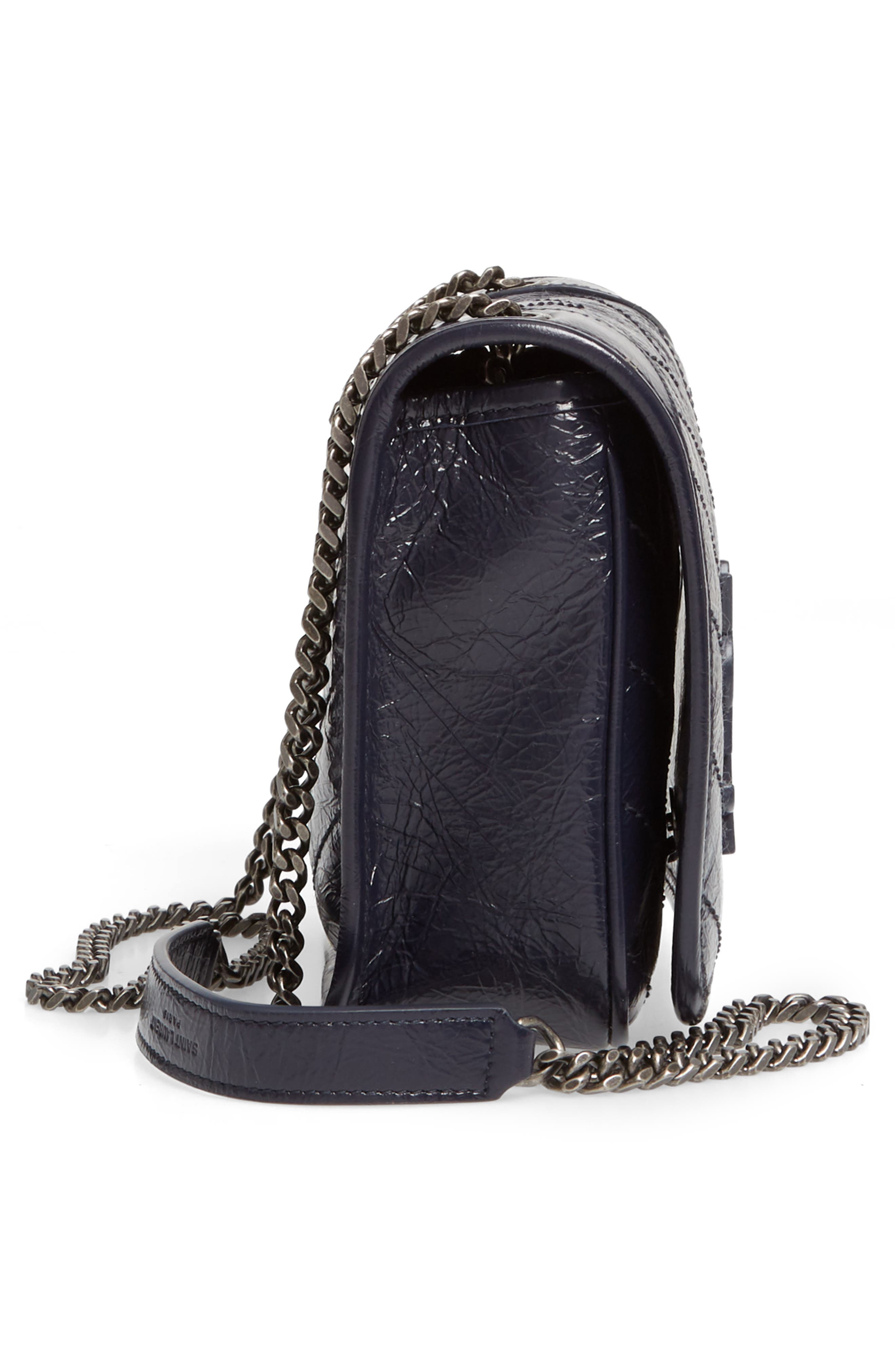 Niki Leather Crossbody Bag, Alternate, color, MARINE