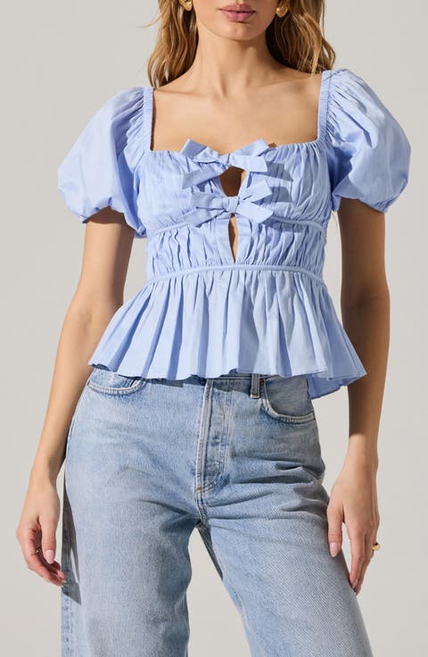 Smocked Peplum Shirt