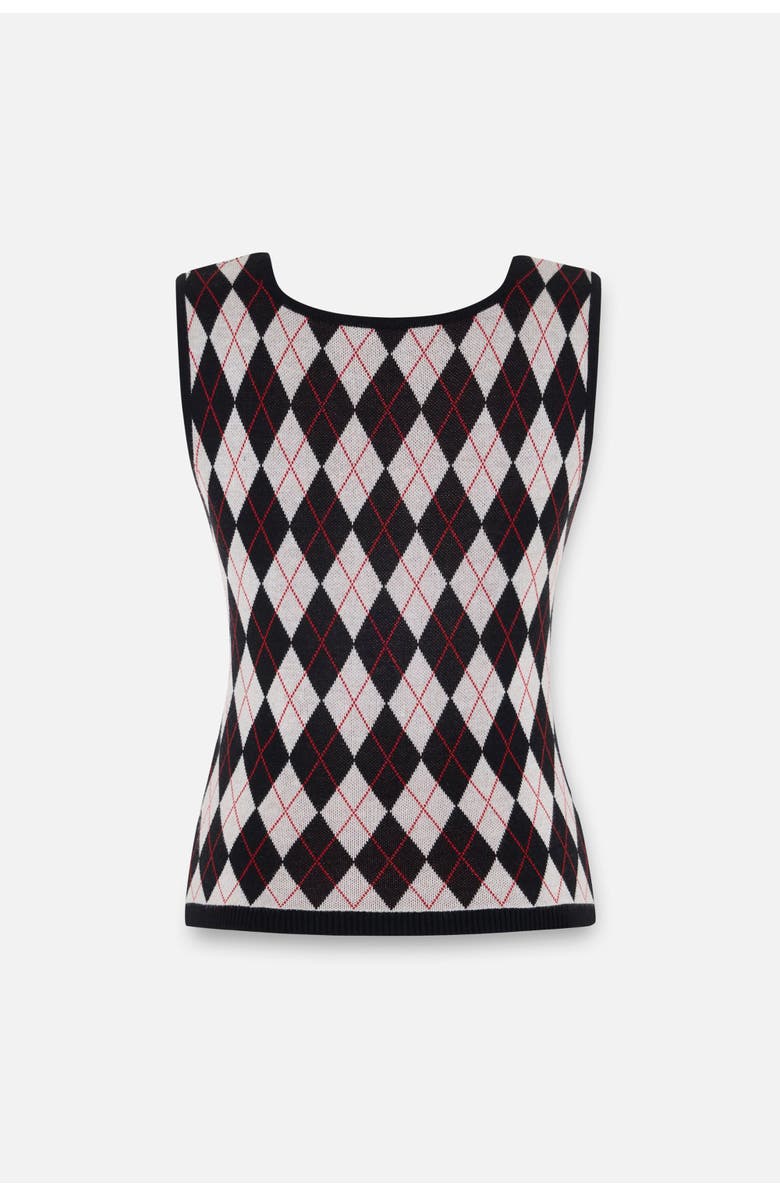 PCFG Store Daydreamers Argyle Sleeveless Knit Top, Alternate, color, Black
