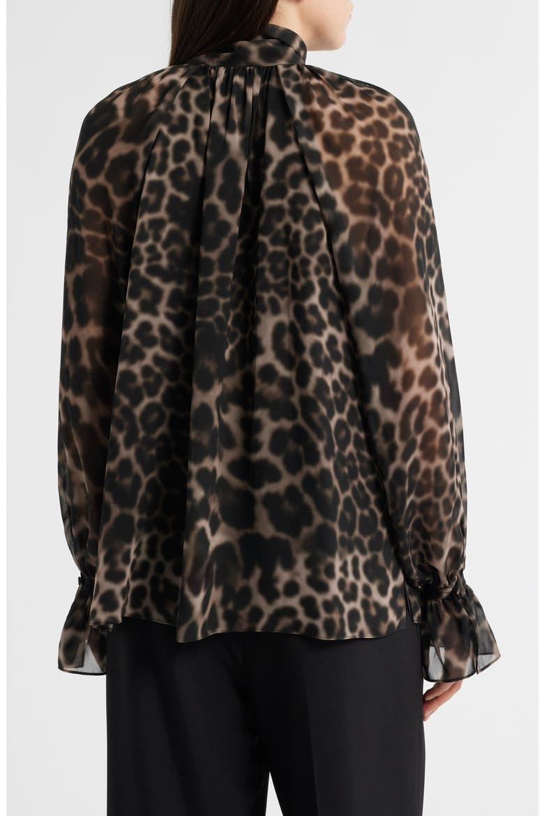 Davi Print Tie Neck Top, Alternate, color, SABLE MULTI