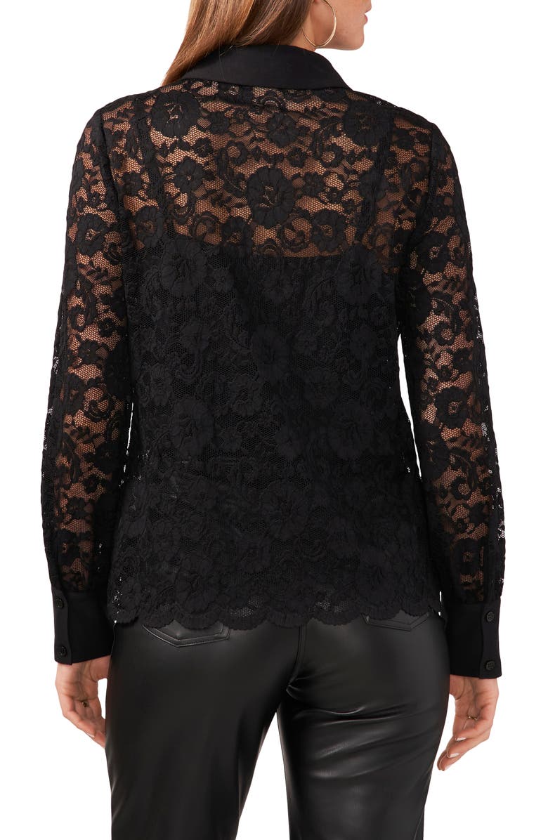 Vince Camuto Lace Button-Up Shirt, Alternate, color, 