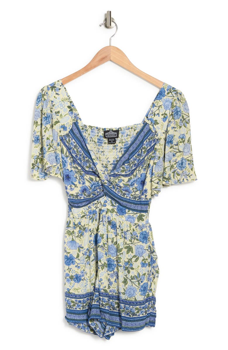 Angie Twist Front Short Sleeve Romper, Alternate, color,