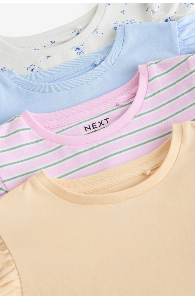 NEXT Kids' Floral Assorted 4-Pack Cotton Graphic T-Shirts, Alternate, color, White