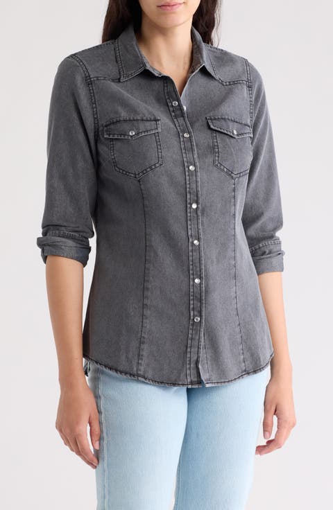 Western Long Sleeve Denim Shirt