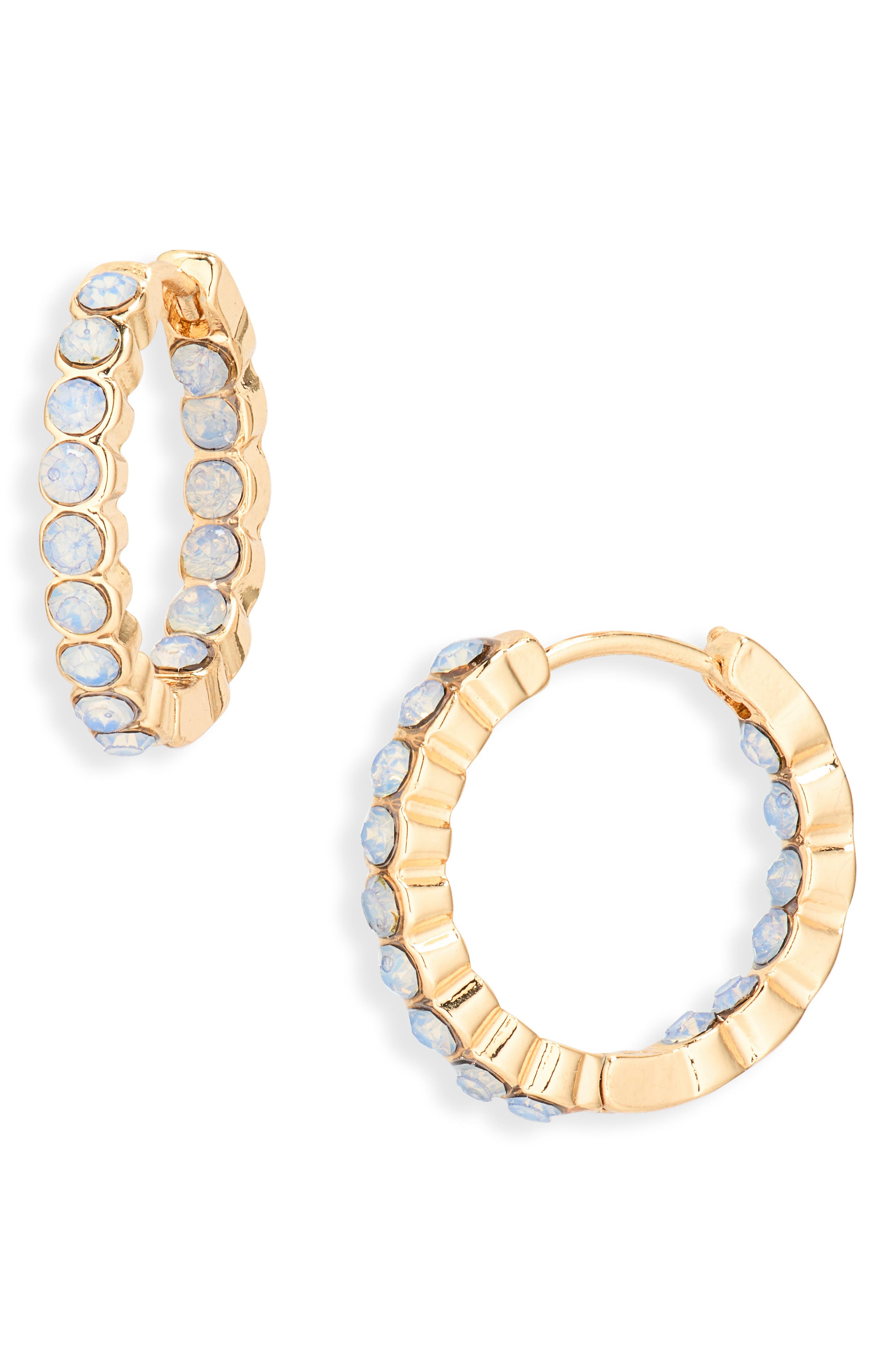 NORDSTROM RACK Pavé Crystal Hoop Earrings