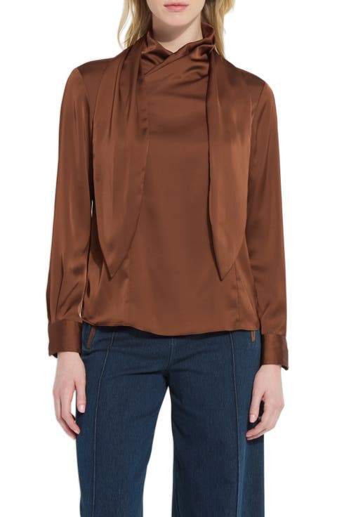 Johanna Satin Scarf Shirt