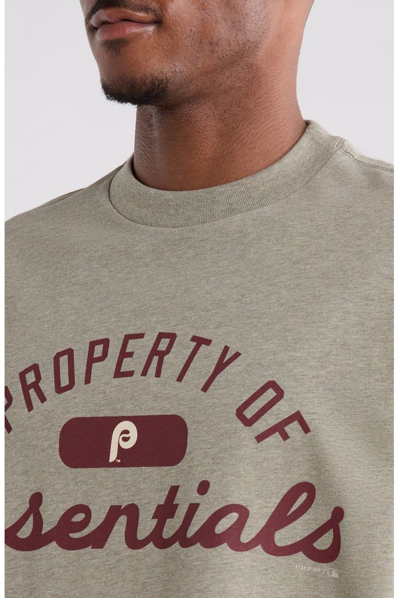 x MLB Philadelphia Philles Merch Cotton Graphic T-Shirt, Alternate, color, SEAL HEATHER