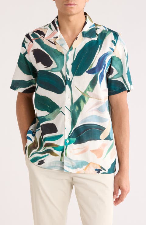 Rognski Tropical Floral Short Sleeve Camp Shirt
