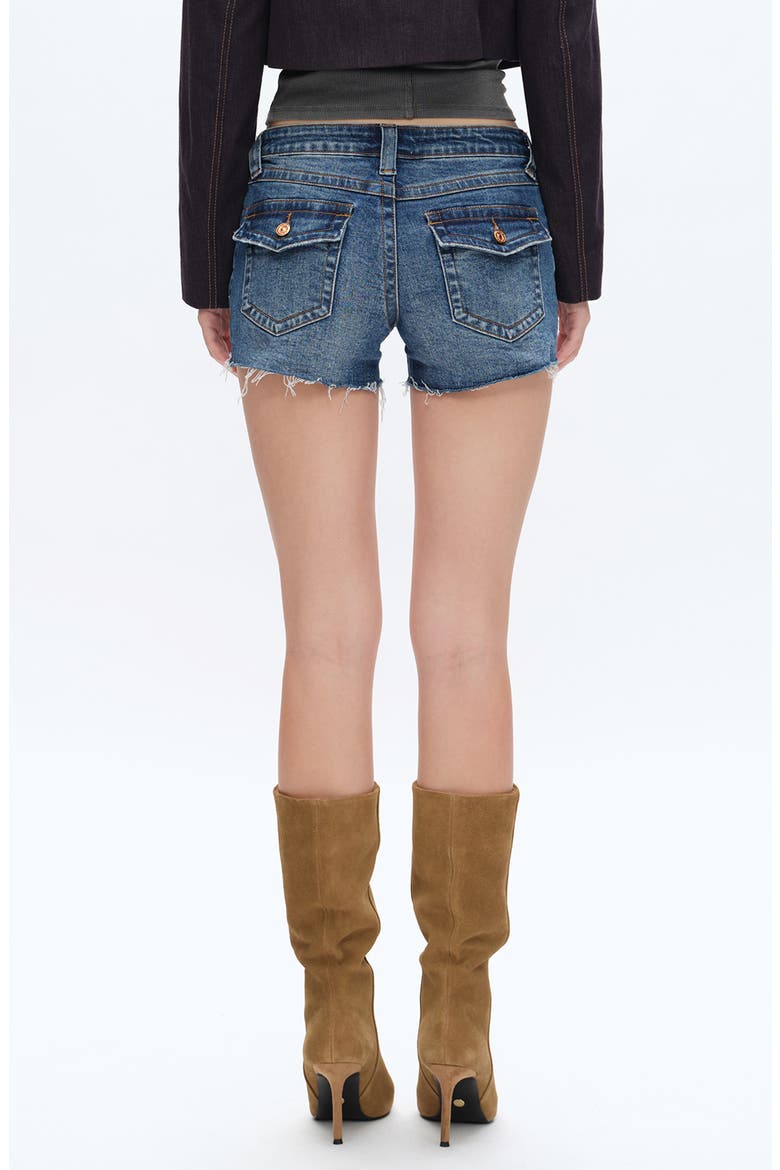 Zoe Distressed Cutoff Denim Shorts, Alternate, color, DARK BLUE