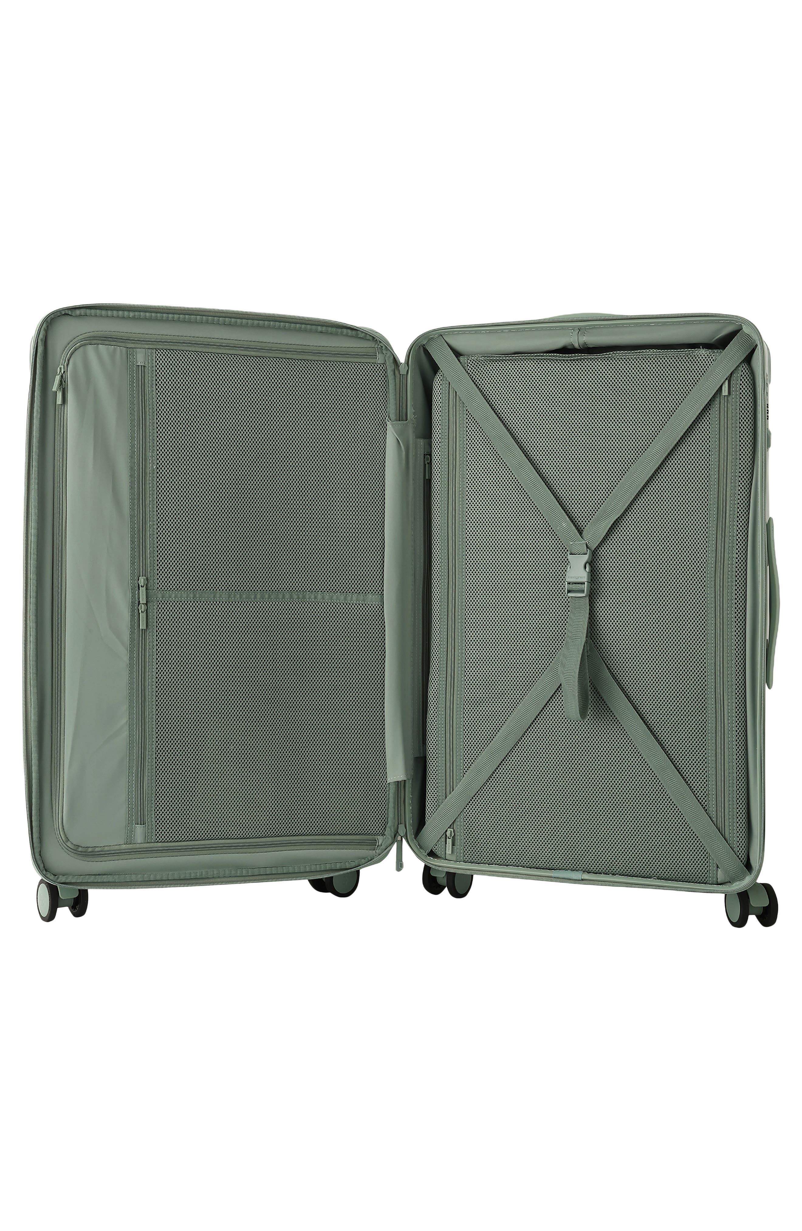 Hedgren Nostos Glossy Large Spinner Suitcase, Alternate, color, Laguna