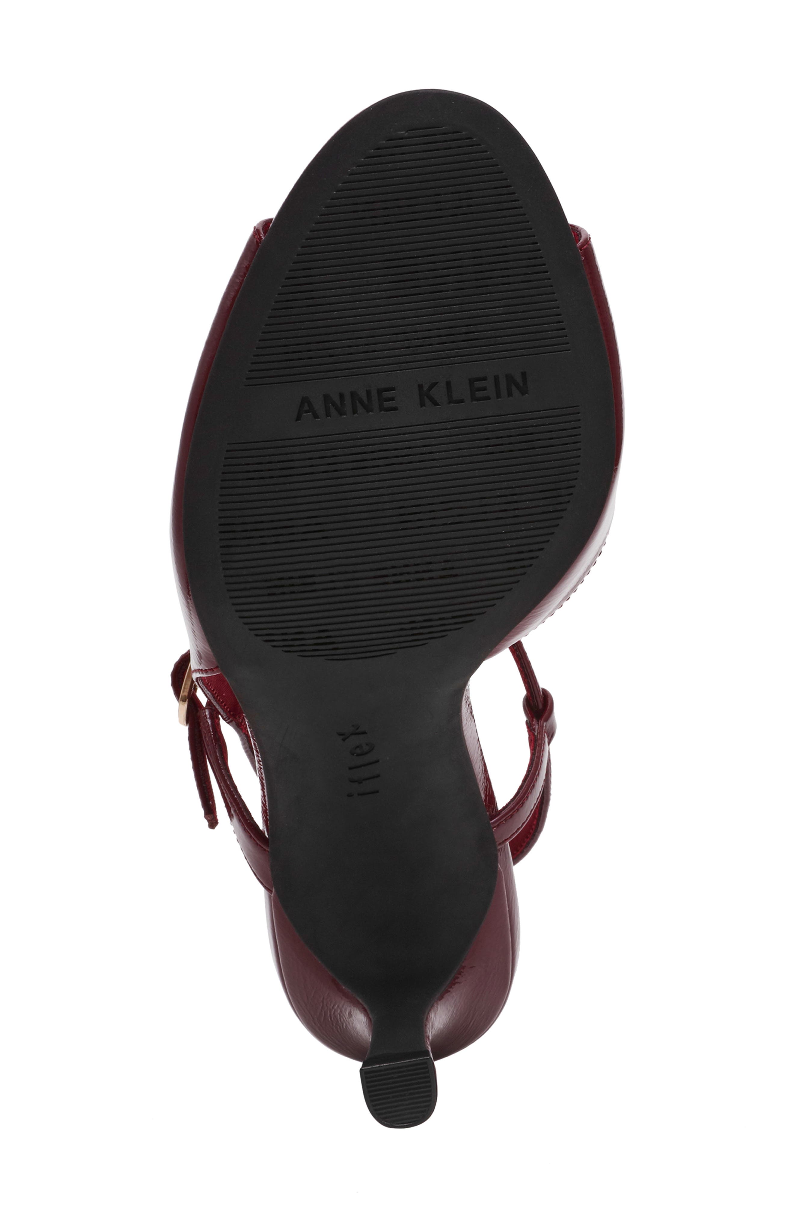 Anne Klein Jessica Ankle Strap Sandal, Alternate, color, Bordeaux Crinkle