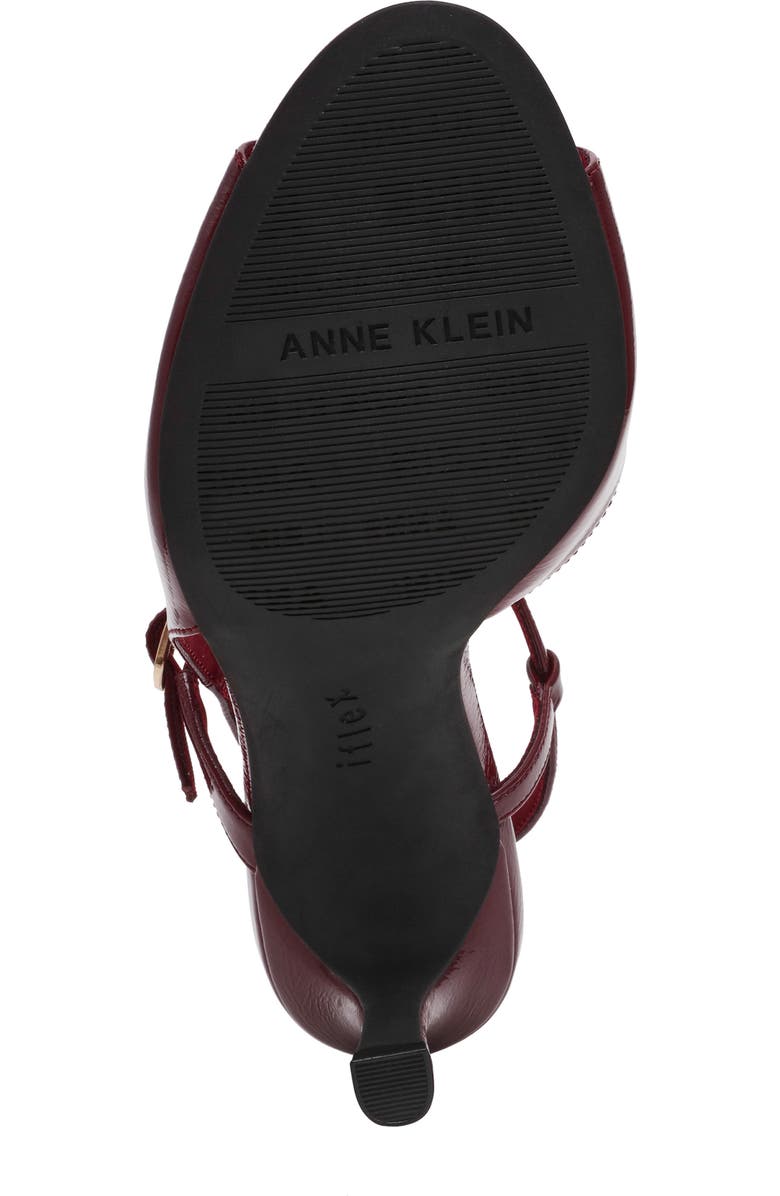 Anne Klein Jessica Ankle Strap Sandal, Alternate, color, Bordeaux Crinkle
