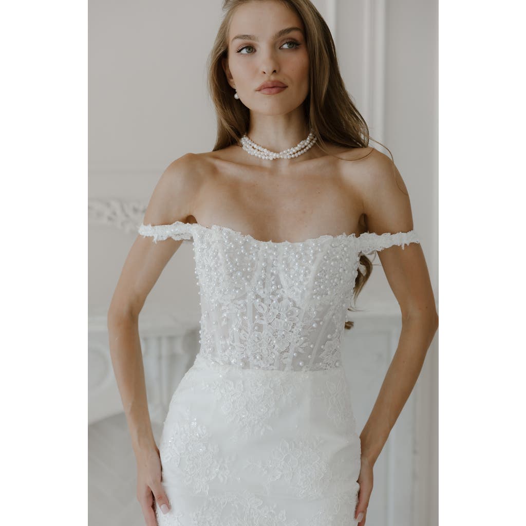 Untamed Petals Estella Mini Dress In White