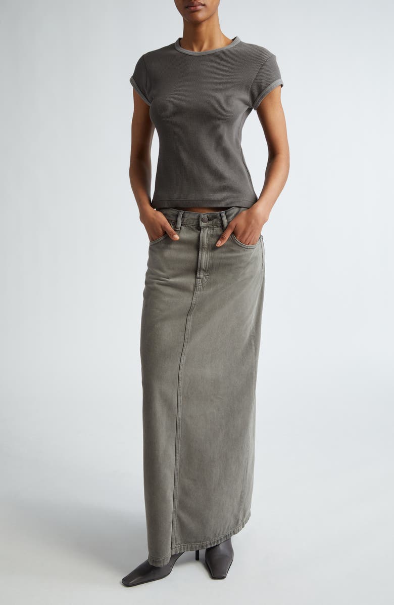 Acne Studios Waffle Knit Cotton T-Shirt, Alternate, color,