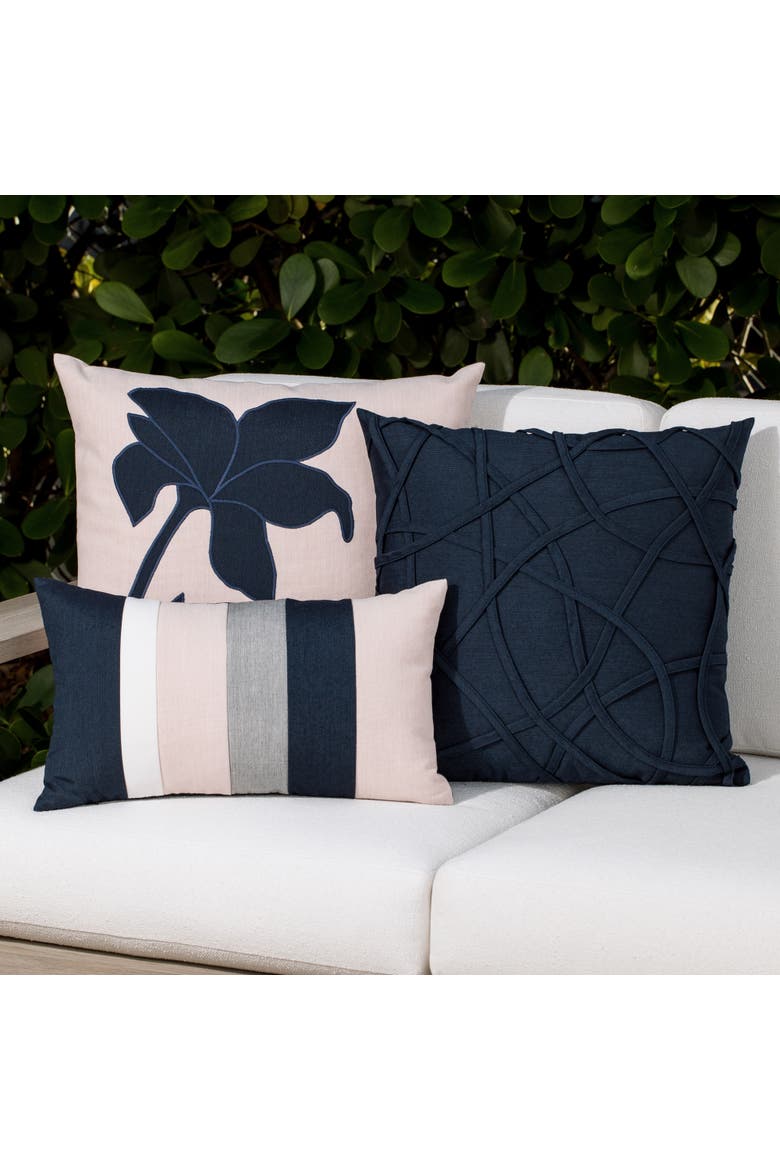 Rose Quartz Multi panelled Indoor & Outdoor Woven Accent Pillow, Alternate, color, Multi