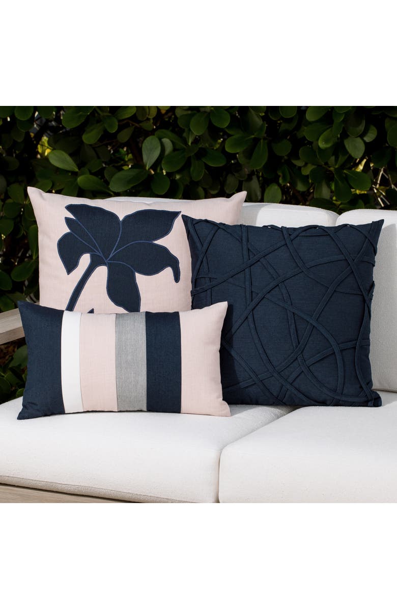 Elaine Smith Rose Quartz Multi panelled Indoor & Outdoor Woven Accent Pillow, Alternate, color, Multi