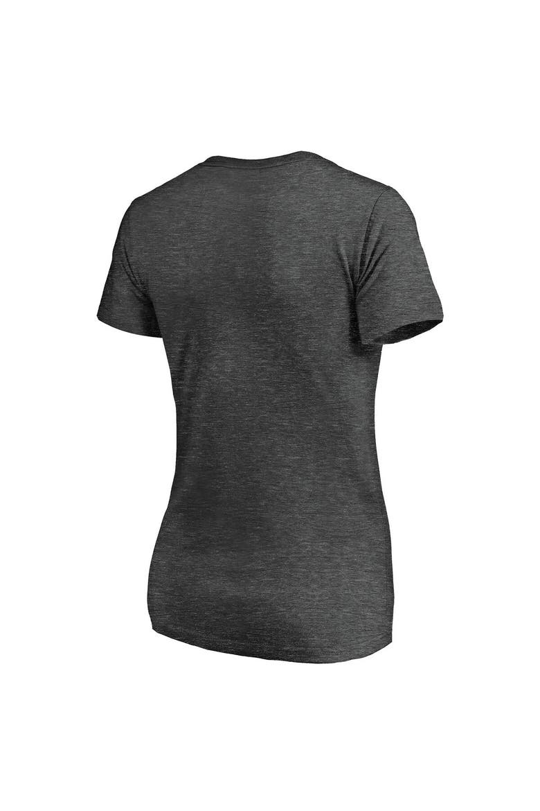 Women's Fanatics Branded Heathered Charcoal Colorado Rockies Team Logo Lockup V-Neck T-Shirt, Alternate, color, Heather Charcoal