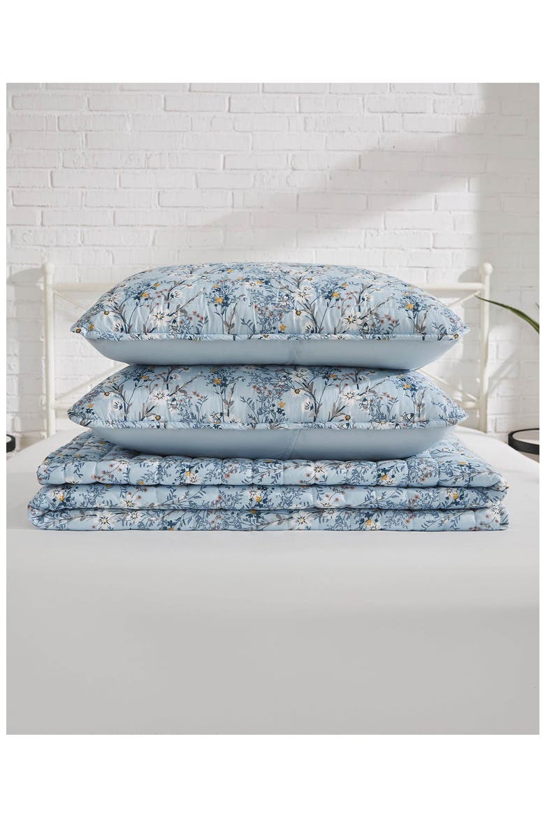Soft Floral Reversible Quilt Set, Alternate, color, SOFT FLORAL BLUE