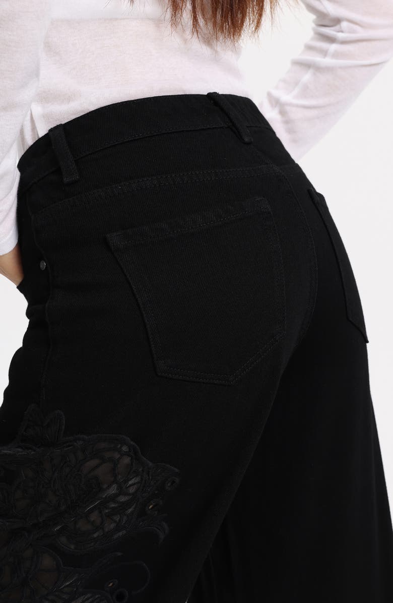 Bayeas High Waist Wide Leg Jeans, Alternate, color, Black
