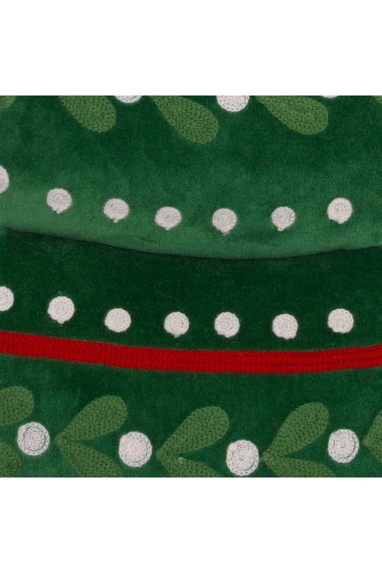 Festive Green Finial Ornament Christmas Shaped Throw Pillow 12" x 16", Alternate, color, Green