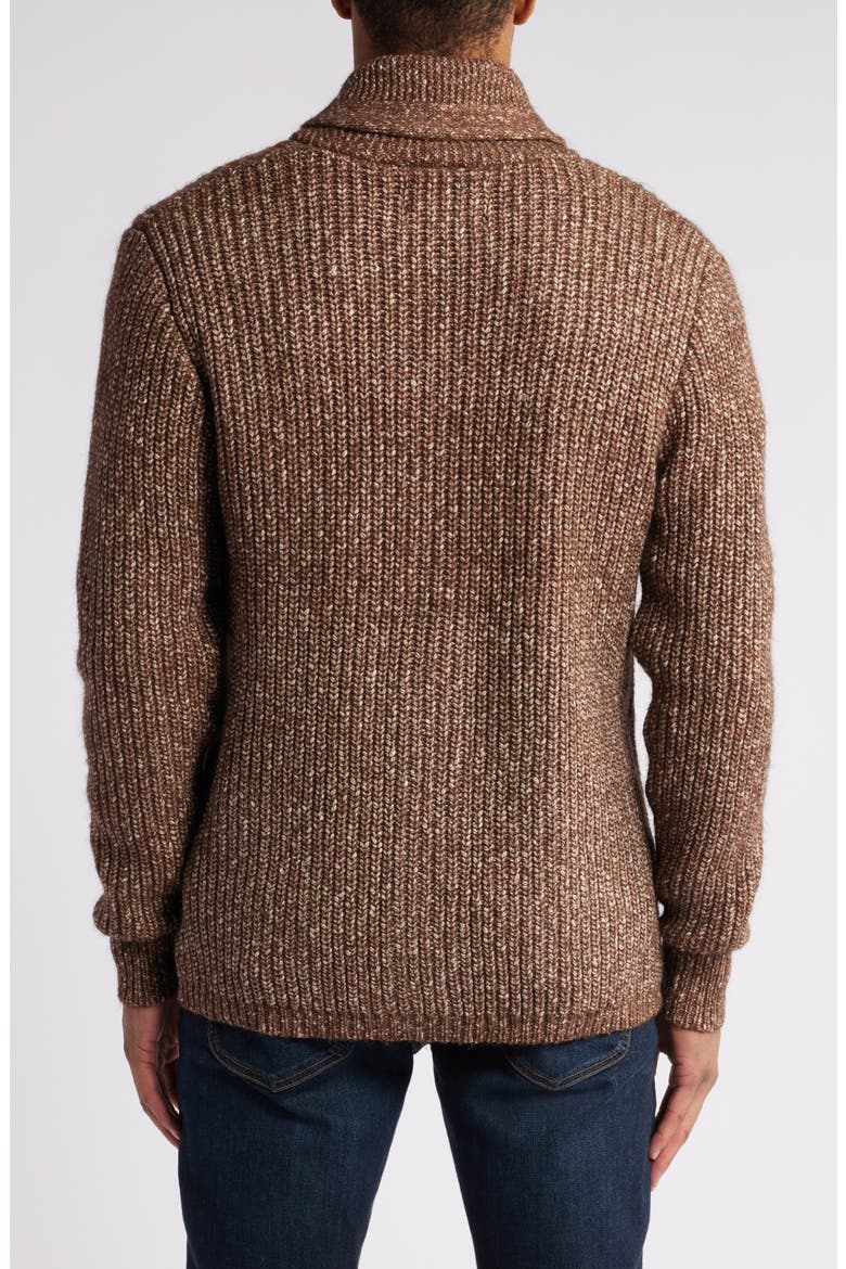 Heavyweight Shawl Collar Cardigan, Alternate, color, BROWN