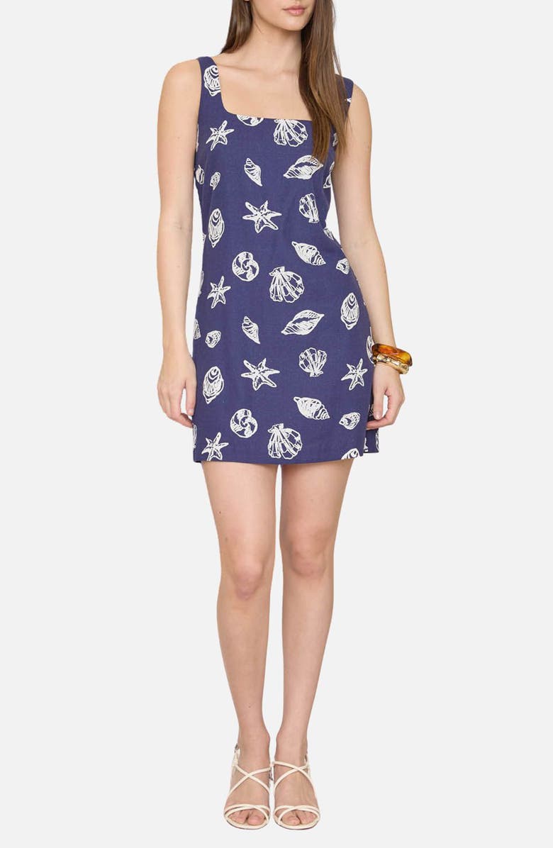 Blu Pepper Shell Print Minidress, Main, color, Navy