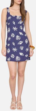 Blu Pepper Shell Print Minidress
