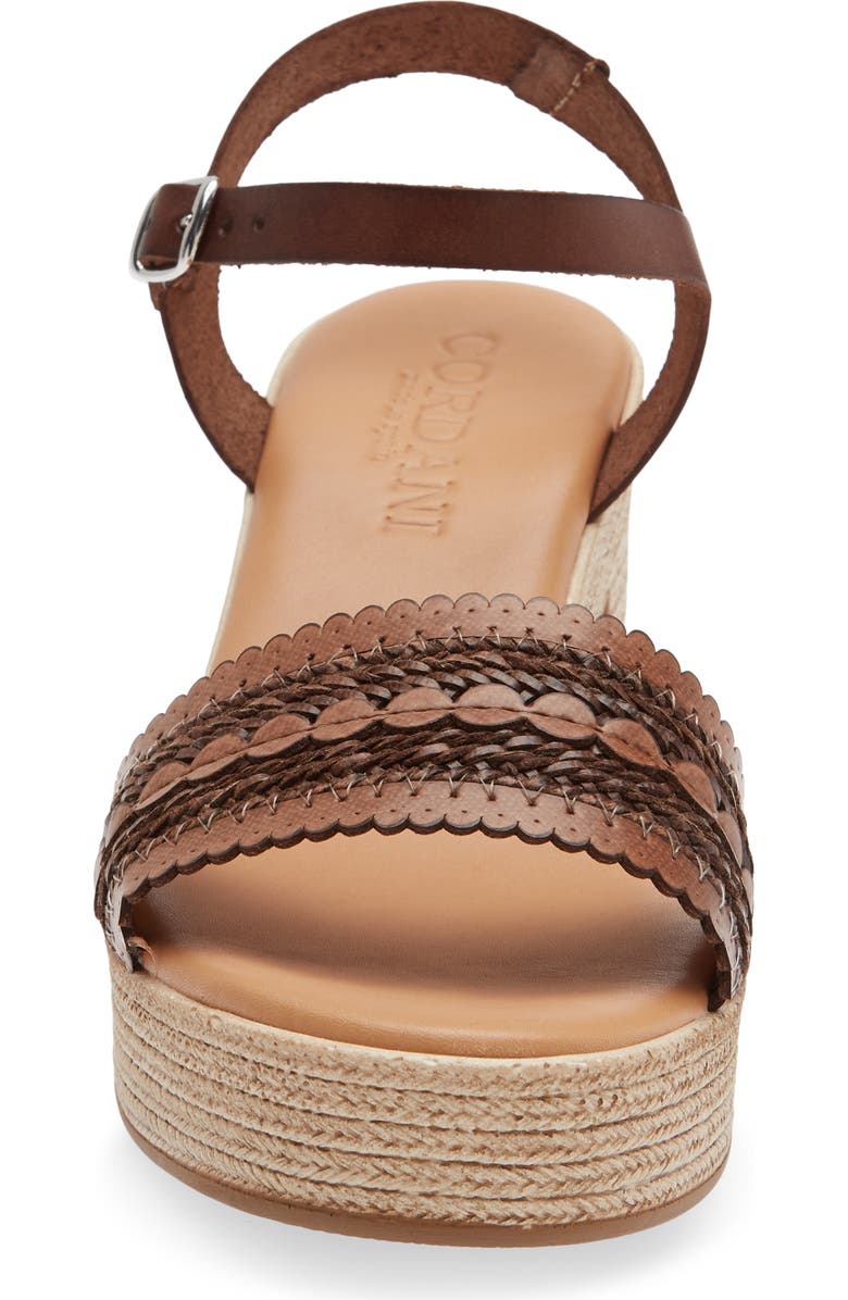 Cordani Markelle Espadrille Ankle Strap Platform Sandal, Alternate, color, Brown Leather