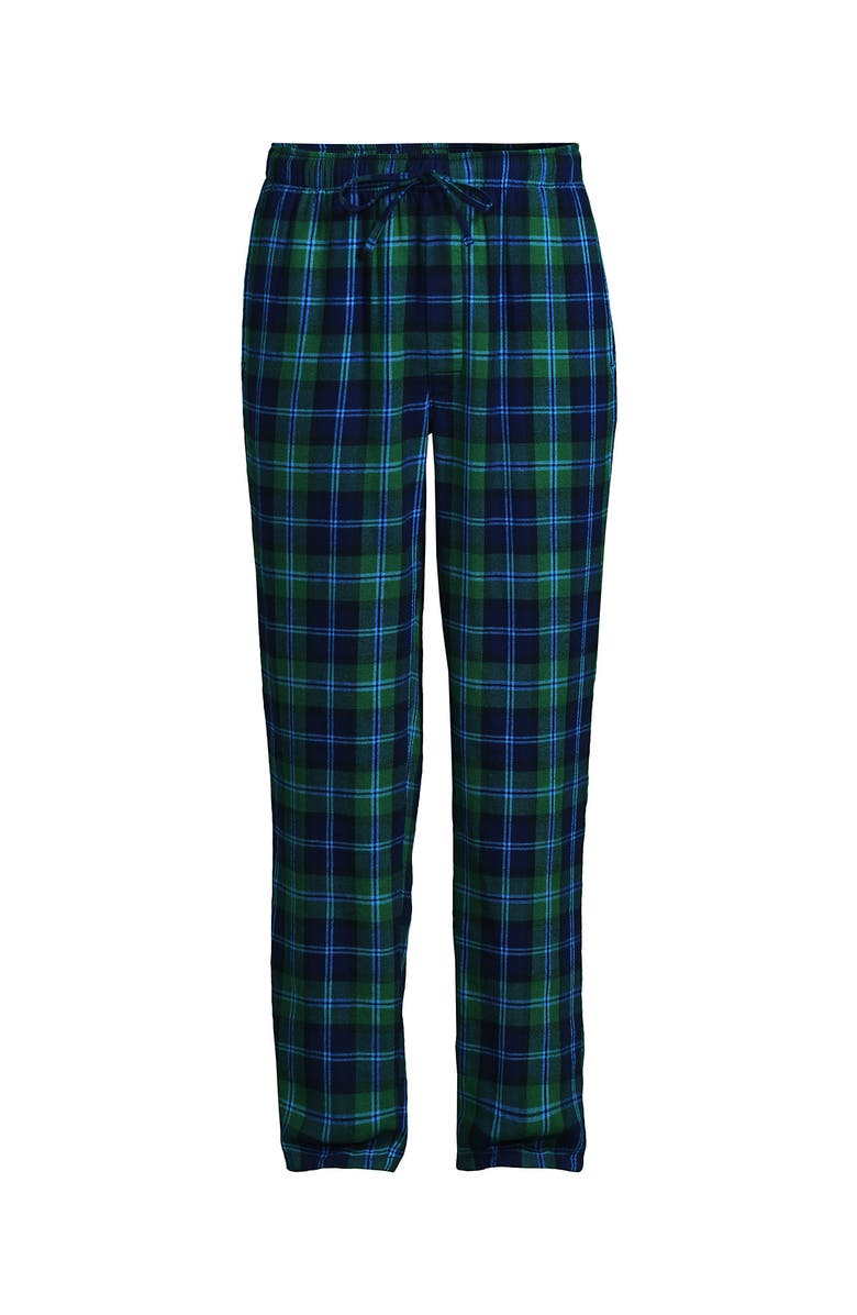 Lands' End Flannel Pajama Pants, Alternate, color, Light Emerald Blackwatch