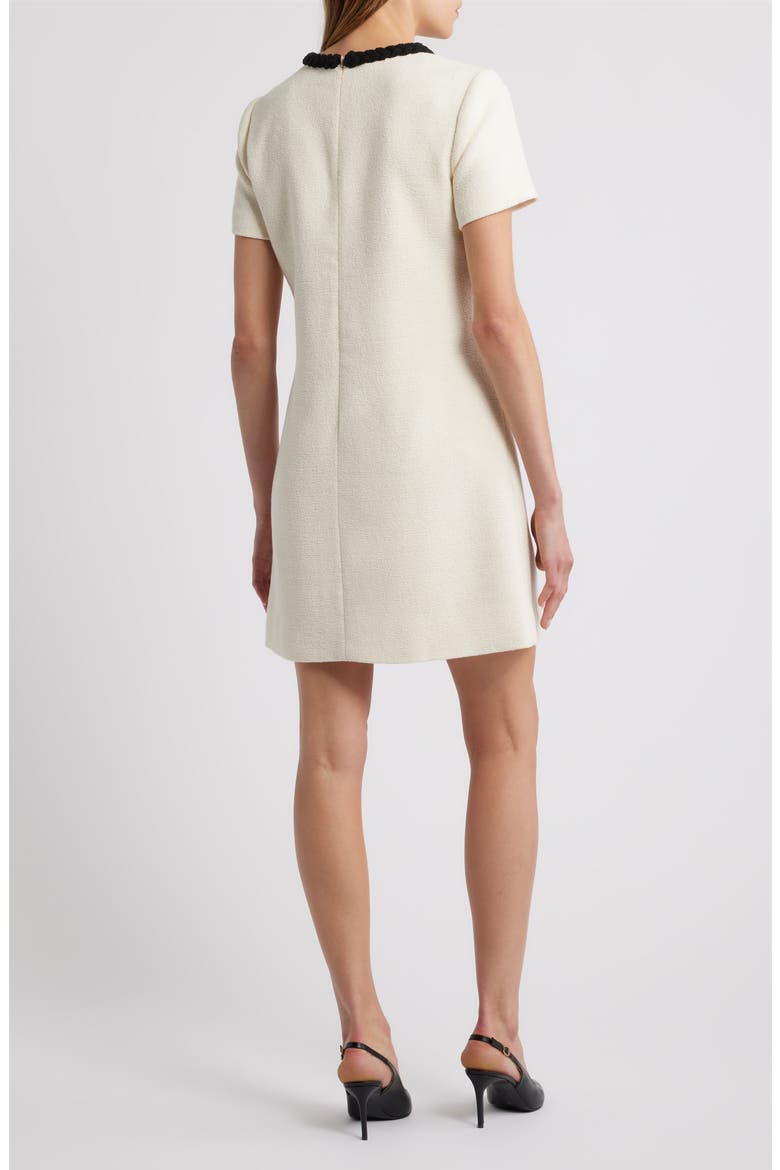 Short Sleeve Tweed Minidress, Alternate, color, WHITE WINTER
