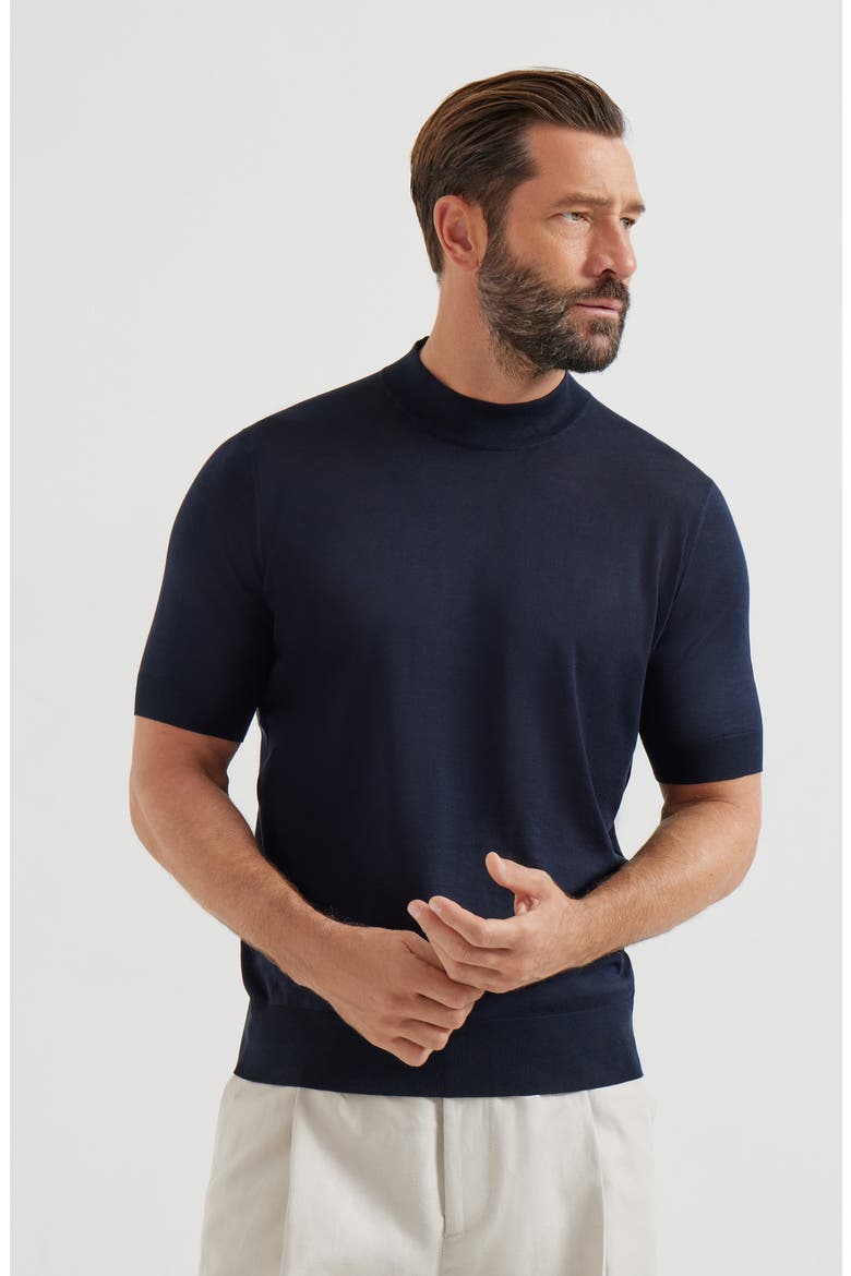 Knit T-shirt, Main, color, Navy Blue