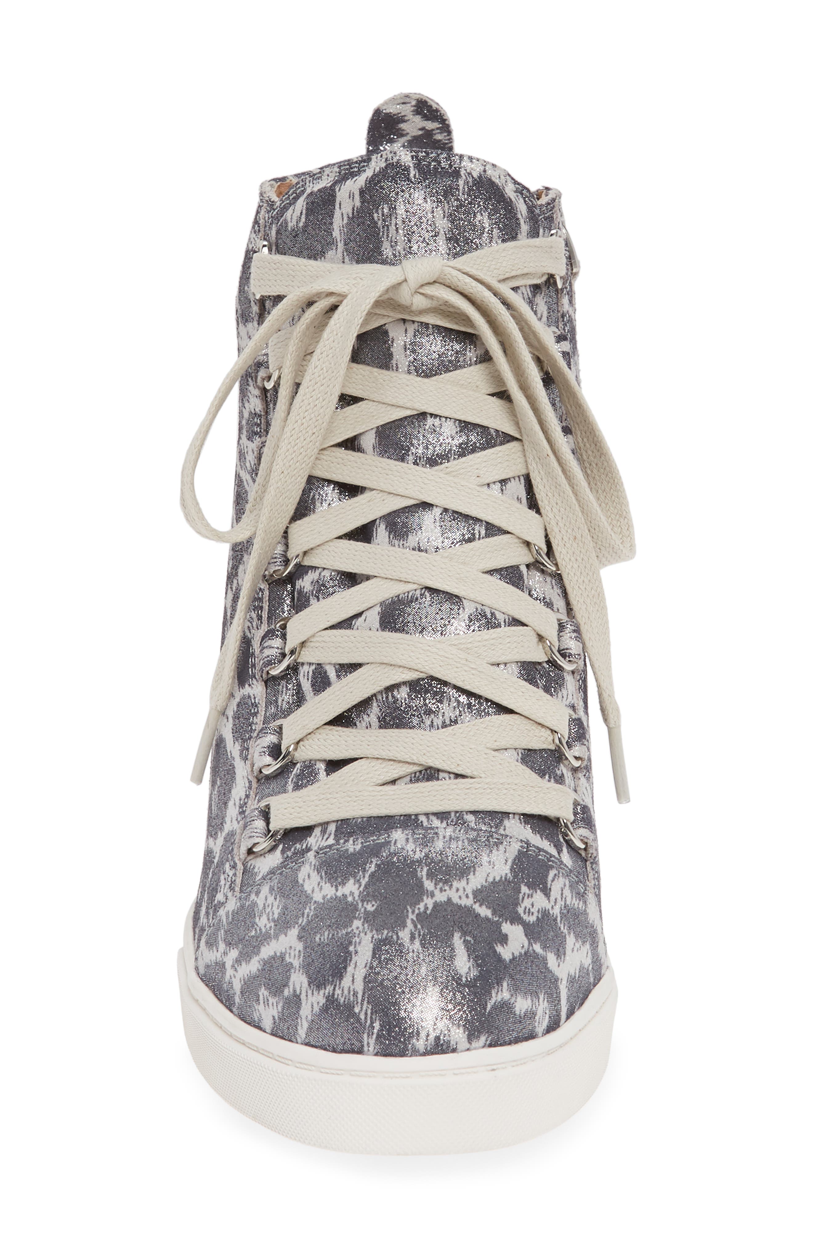 Linea Paolo Fenton Wedge Sneaker, Alternate, color, Silver Suede