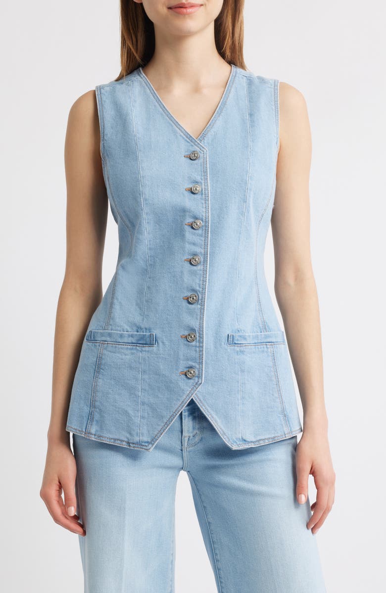 PAIGE Yasmin Stretch Denim Vest, Main, color, 