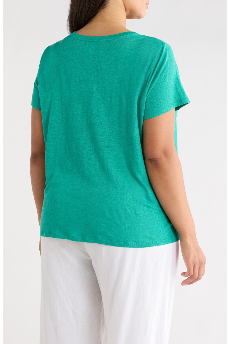 Organic Linen Crewneck T-Shirt, Alternate, color, SEA STAR