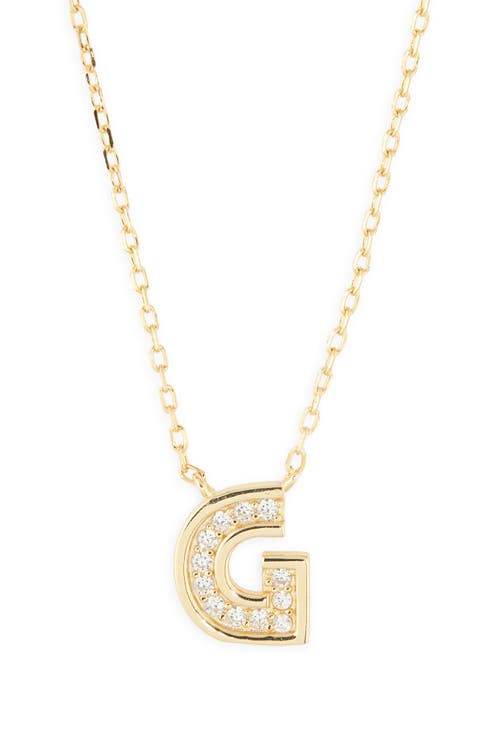 Cubic Zirconia Initial Pendant Necklace