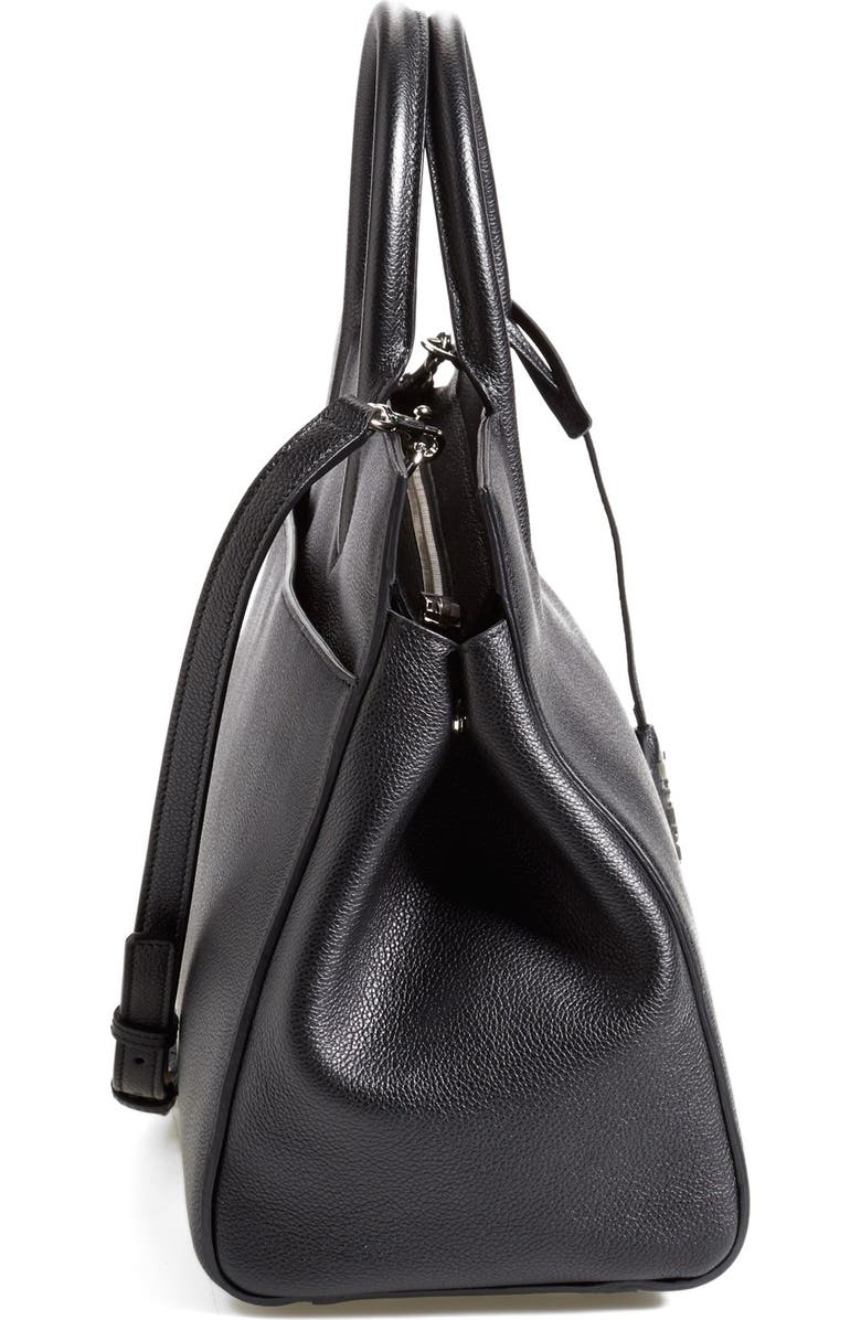 Saint Laurent 'Medium Cabas Rive Gauche' Grained Leather Satchel, Alternate, color,