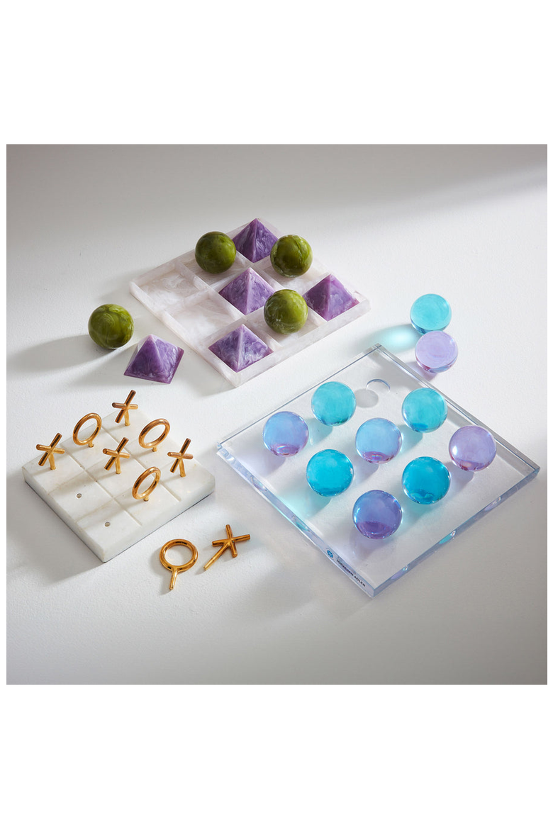 Acrylic Tic-Tac-Toe Set, Alternate, color, Turquoise / Purple
