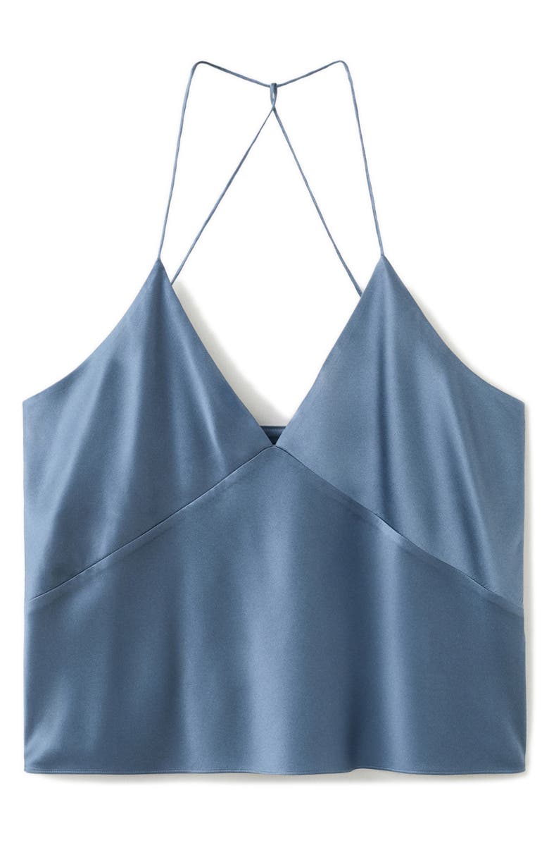 MANGO Stretch Silk Camisole, Alternate, color, Blue