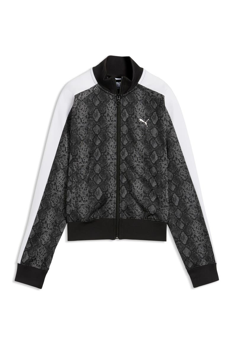 T7 Snake Print Track Jacket, Alternate, color, PUMA BLACK