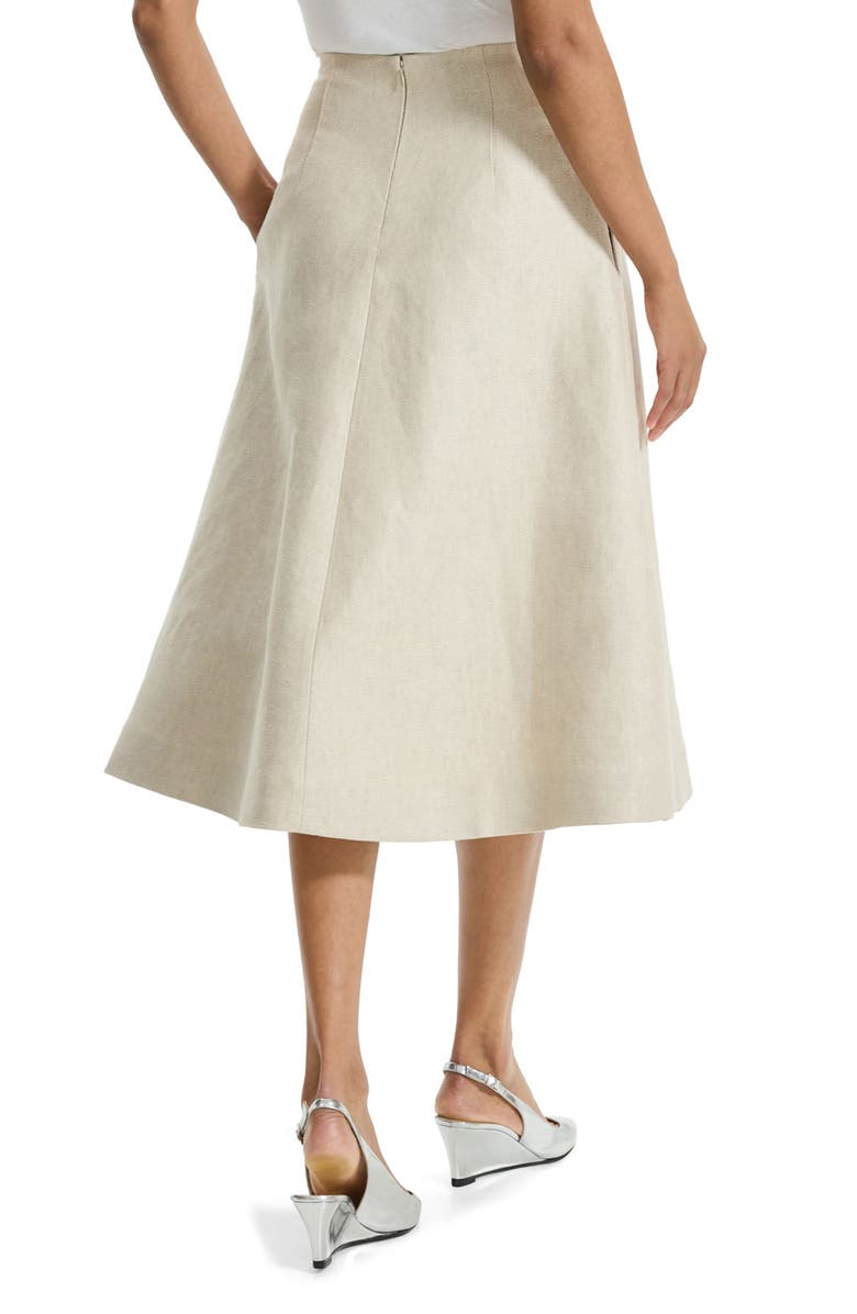 Theory High Waist Linen A-Line Skirt, Alternate, color, 