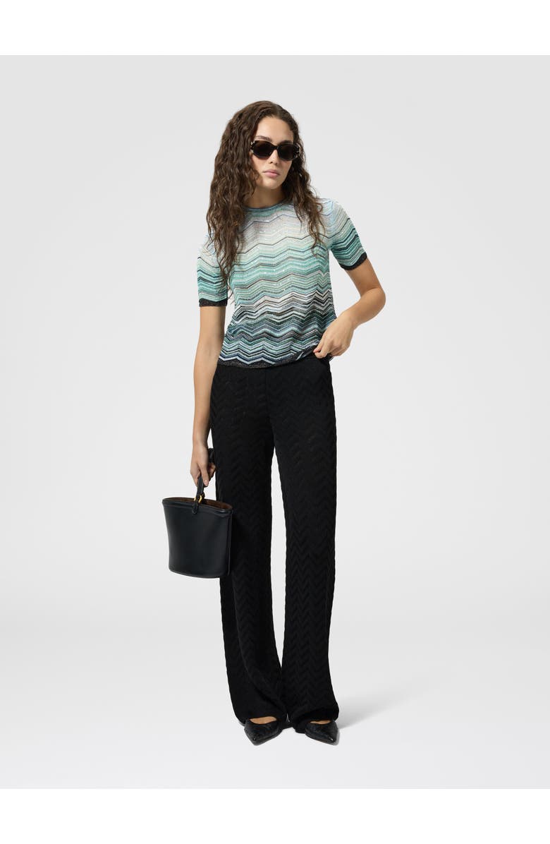 Missoni Straight-leg Stretch Chevron Cotton And Viscose Trousers, Alternate, color, Black