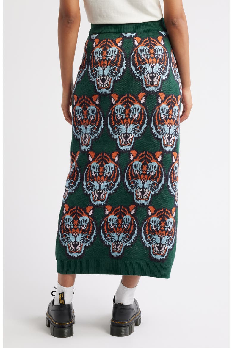 Wild Things Knit Midi Skirt, Alternate, color, GREEN