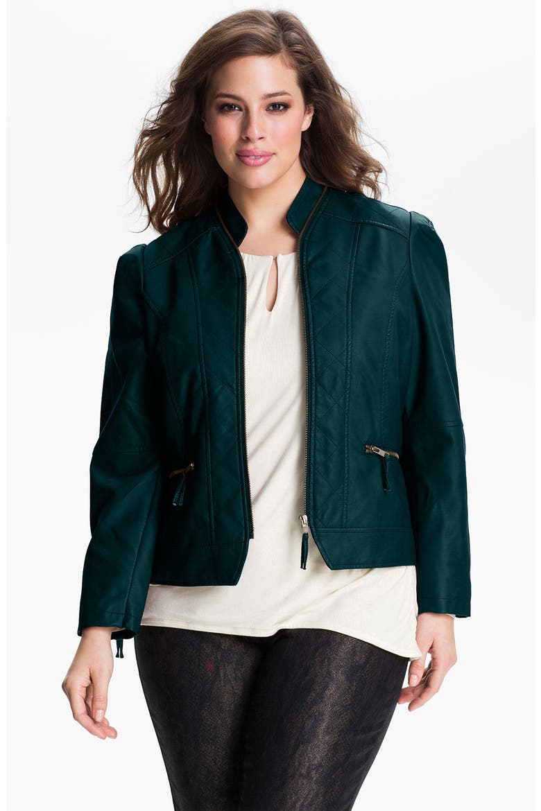 'Noho' Quilted Moto Jacket, Main, color, DEEP TEAL