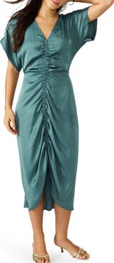 Steve Madden Aimee Ruched Front Midi Dress