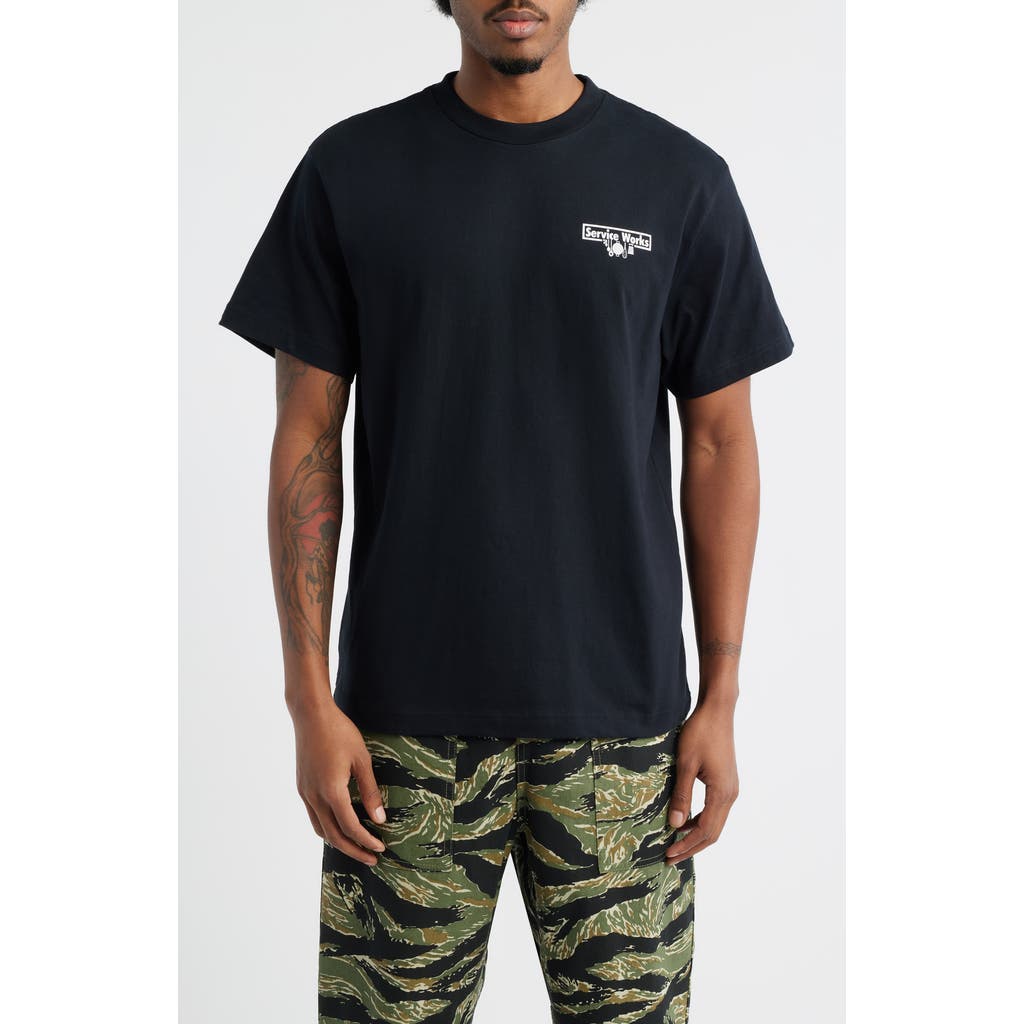 Service Works Trademark Organic Cotton Graphic T-shirt In Blue